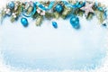 Christmas background on blue.