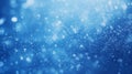 Christmas background wiht blue snowflakes, blur, bokeh