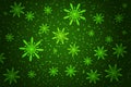 Christmas Background, Bokeh snowflakes green background