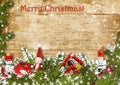 Christmas background with border of fir branches Royalty Free Stock Photo