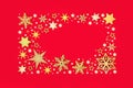 Christmas Background Border with Stars and Snowflakes Royalty Free Stock Photo