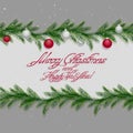 Christmas background, borders, frames, pine twigs Royalty Free Stock Photo