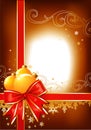 Christmas background / bow, balls and ornament Royalty Free Stock Photo