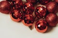 Christmas background. Christmas bright colorful balls on a light background. Royalty Free Stock Photo