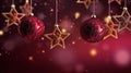 Christmas background with a burgundy ornament. generative ai Royalty Free Stock Photo