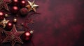 Christmas background with a burgundy ornament. generative ai Royalty Free Stock Photo