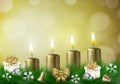 Christmas background with candles and empty space Royalty Free Stock Photo