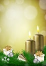 Christmas background with candles and empty space Royalty Free Stock Photo
