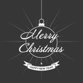 Christmas background. Christmas greeting card template with wishes Merry Christmas and Happy New Year. Vector Royalty Free Stock Photo