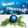 Christmas background - Christmas Ornament blue - Snow