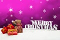 Christmas background - Christmas tree - gifts - pink - Snow