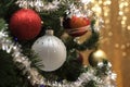 Christmas background and christmass balls Royalty Free Stock Photo