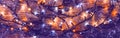 Christmas background colored lights garland, border. Beautiful festive banner Royalty Free Stock Photo