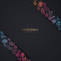 Christmas Background with colorfull drawn element Royalty Free Stock Photo
