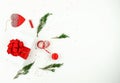 Christmas background. creative abstract composition of xmas decorations