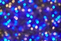 Christmas background. dark bokeh background. Blue lights blur. copyspace Royalty Free Stock Photo