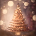 christmas background with decorated fir tree, neural network generated art Royalty Free Stock Photo