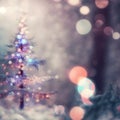 christmas background with decorated fir tree, neural network generated art Royalty Free Stock Photo