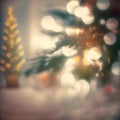 christmas background with decorated fir tree, neural network generated art Royalty Free Stock Photo