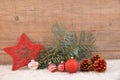 Christmas background, decoration on white. Royalty Free Stock Photo