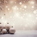 Christmas background with decorations and bokeh lights. Vintage toned Royalty Free Stock Photo