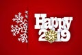 Christmas background with decorative snowflake. Merry Christmas and Happy New Year Greetings card. Paper cut snowflakes design. Royalty Free Stock Photo