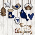 Christmas background with felt toys