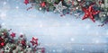 Christmas Background - Fir Branches And Baubles Royalty Free Stock Photo