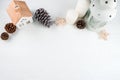 christmas background with fir and candles Royalty Free Stock Photo