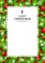 Christmas background with fir and holly decorations