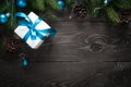 Christmas decorations fir tree branch Royalty Free Stock Photo