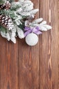 Christmas background with firtree and baubles Royalty Free Stock Photo