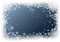 Christmas background with frame of snowflakes Royalty Free Stock Photo