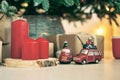 Christmas background frames candles Christmas tree cars text