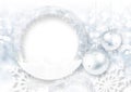 Christmas background with frost photo-frame Royalty Free Stock Photo