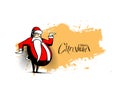 Christmas Background - Funny Santa Claus isolate white background