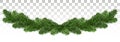 Christmas background with garland, New Year decoration with fir Royalty Free Stock Photo