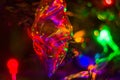 Christmas background-garlands with colorful lights on a decorated Christmas tree, bokeh Royalty Free Stock Photo