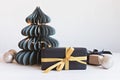 Christmas background with gift boxes and minimalist christmas decoration. Xmas celebration, greetings