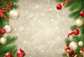 Christmas background with gifts and baubles Generative AI Royalty Free Stock Photo