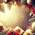 Christmas background with christmas gifts decoration