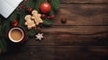 Christmas background with gingerbread cookies Royalty Free Stock Photo