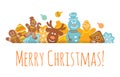 Christmas Background Gingerbread Cookies Horizontal Header Banner