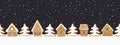 Christmas background. Gingerbread village. Seamless border