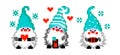 Christmas background. Gnomes. Holiday. Pixel graphics. eps 10