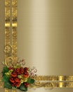 Christmas background gold ribbons Royalty Free Stock Photo