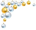 Christmas Background Gold Silver Balls Baubles Royalty Free Stock Photo