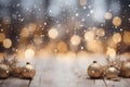 Christmas background with golden balls. Generated with AI Royalty Free Stock Photo