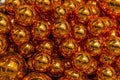 Christmas Background of golden Christmas ball decorations