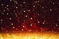 Christmas Background. Golden Glitter On Shiny Red Royalty Free Stock Photo